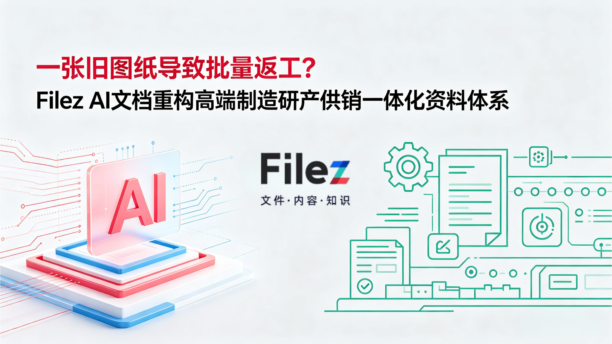 一张旧图纸导致批量返工？Filez AI文档重构高端制造研产供销一体化资料体系